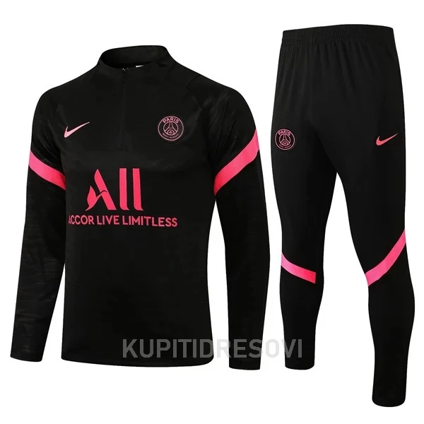 Dječji Paris Saint-Germain Komplet Sweatshirts Četvrt-Zip 2022/23 Crna