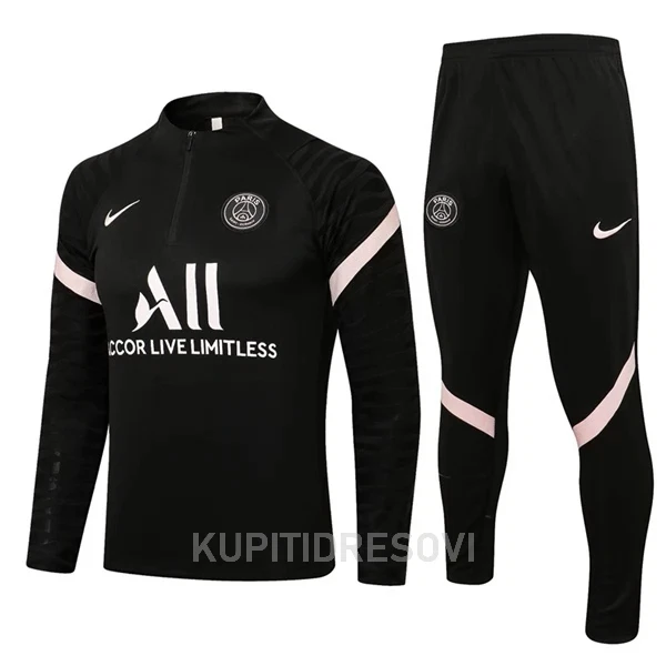 Paris Saint-Germain Komplet Sweatshirts Četvrt-Zip 2022/23 Crna svijetlo ružičasta