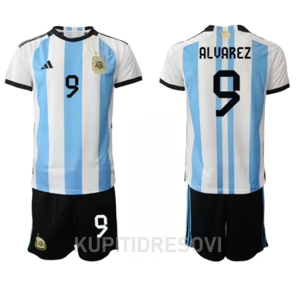Dječji Dresovi Argentina Julian Alvarez 9 Domaći SP 2022