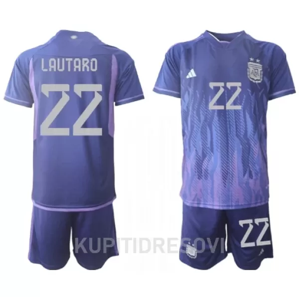 Dječji Dresovi Argentina Lautaro Martinez 22 Gostujući SP 2022