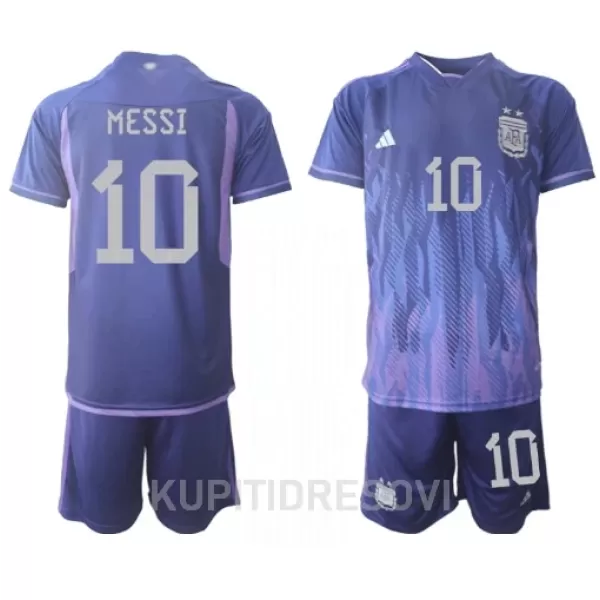 Dječji Dresovi Argentina Lionel Messi 10 Gostujući SP 2022