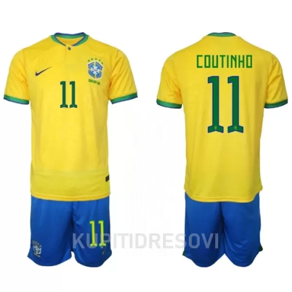 Dječji Dresovi Brazil Philippe Coutinho 11 Domaći SP 2022