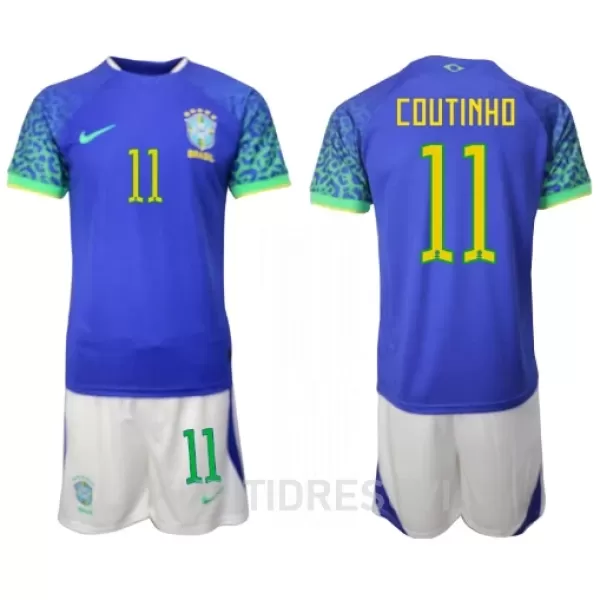 Dječji Dresovi Brazil Philippe Coutinho 11 Gostujući SP 2022