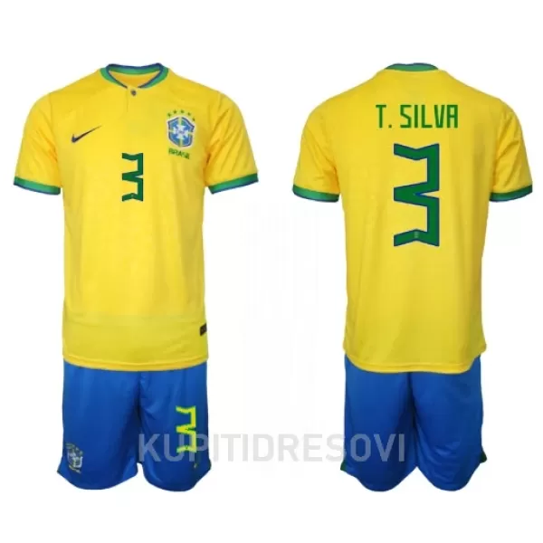 Dječji Dresovi Brazil Thiago Silva 3 Domaći SP 2022