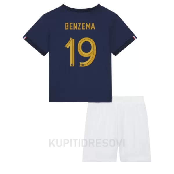 Dječji Dresovi Francuska Karim Benzema 19 Domaći SP 2022