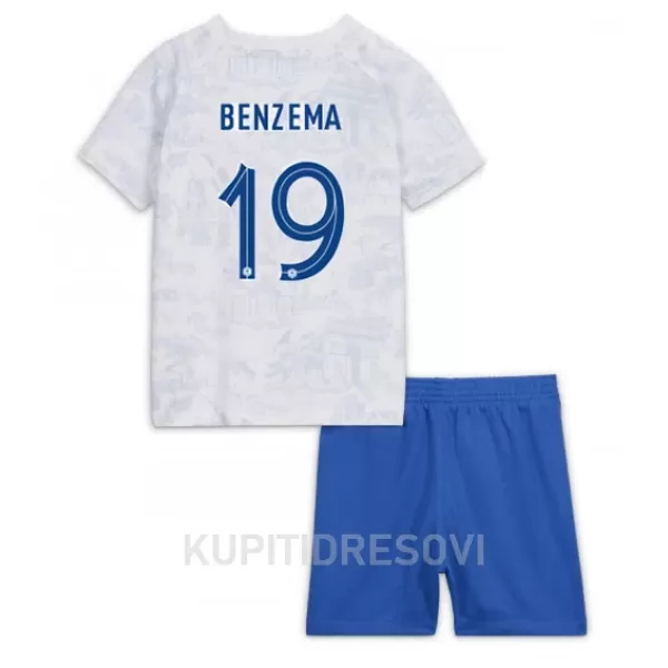 Dječji Dresovi Francuska Karim Benzema 19 Gostujući SP 2022