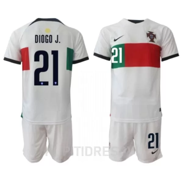 Dječji Dresovi Portugal Diogo Jota 21 Gostujući SP 2022