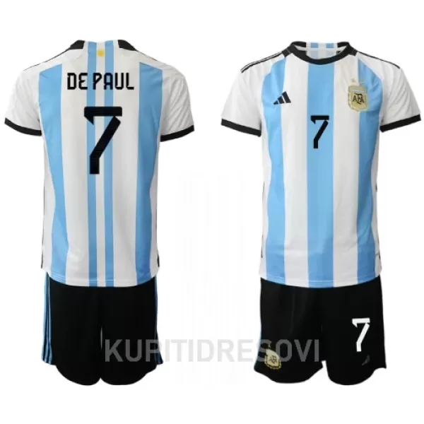 Dječji Dresovi Argentina de Paul 7 Domaći SP 2022