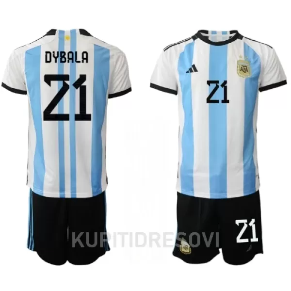 Dječji Dresovi Argentina Paulo Dybala 21 Domaći SP 2022