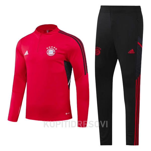 Dječji Bayern München Sweatshirt za Trening Četvrt-Zip 2022 Crvena