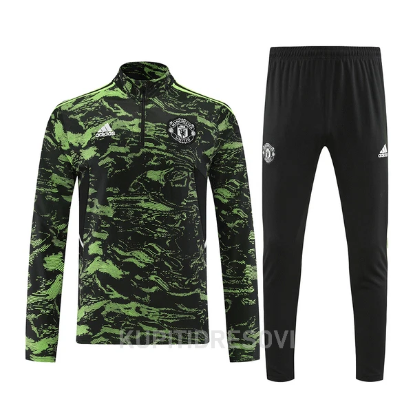 Manchester United Sweatshirt za Trening Četvrt-Zip 2022/23 Crno zelena