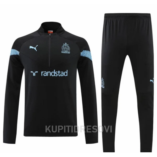 Olympique Marseille Sweatshirt za Trening Četvrt-Zip 2022/23 Crna