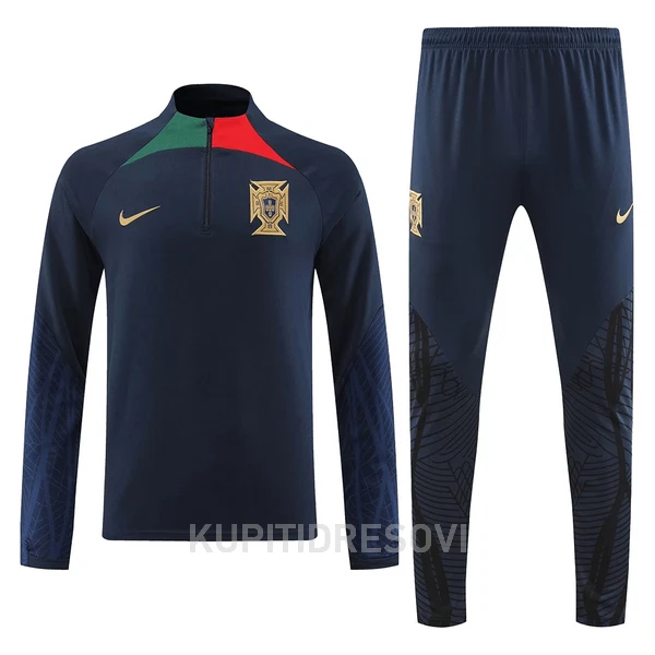 Portugal Sweatshirt za Trening Četvrt-Zip 2022 Crna