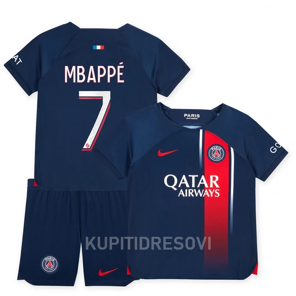 Dječji Dresovi Paris Saint-Germain Mbappé 7 Domaći 2023/24