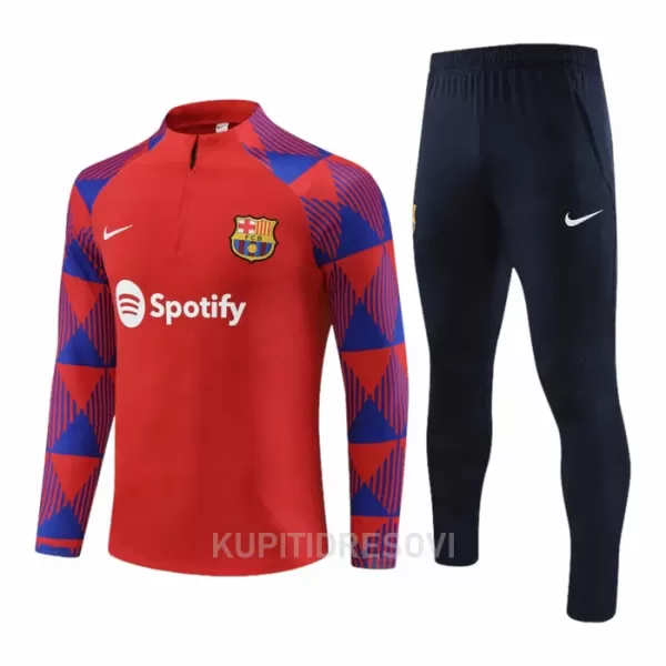 FC Barcelona Komplet Sweatshirts Četvrt-Zip 2023/24 Crvena