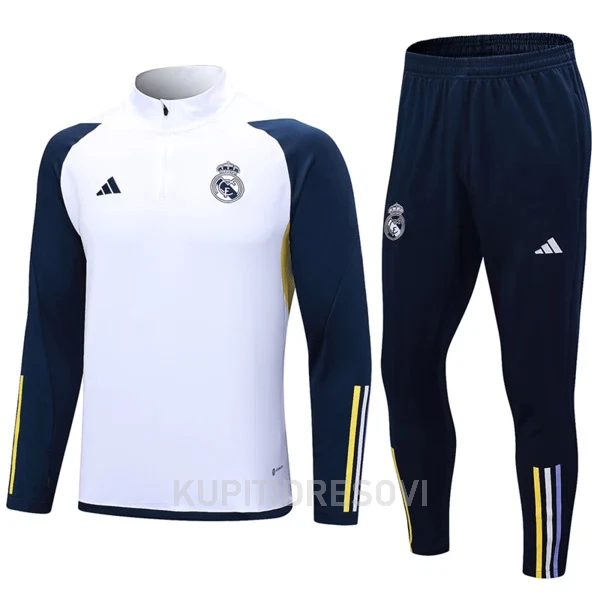 Real Madrid Komplet Sweatshirts Četvrt-Zip 2023/24 Bijela