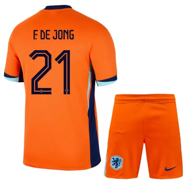 Dječji Dresovi Nizozemska Frenkie de Jong 21 Domaći Euro 2024