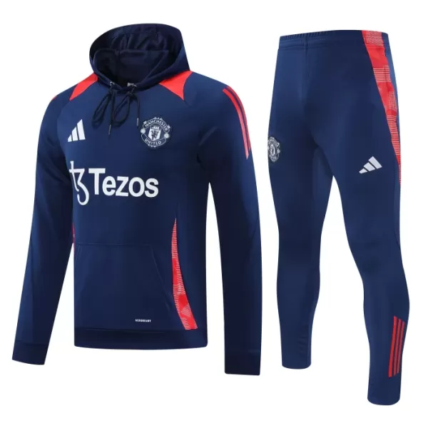 Komplet Trenirke za Treniranje Manchester United Hoodie 2024/25 Navy